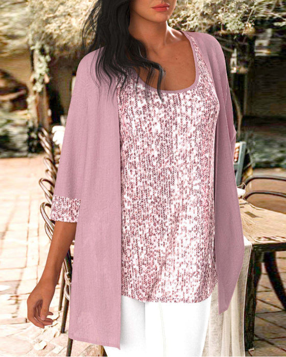 Linnekofta med paljetter