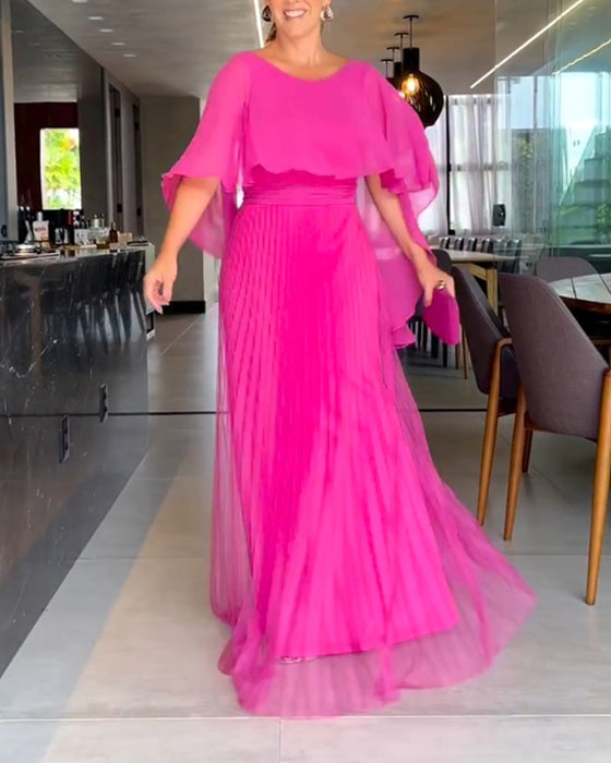 A-formad maxiklänning med rund halsringning