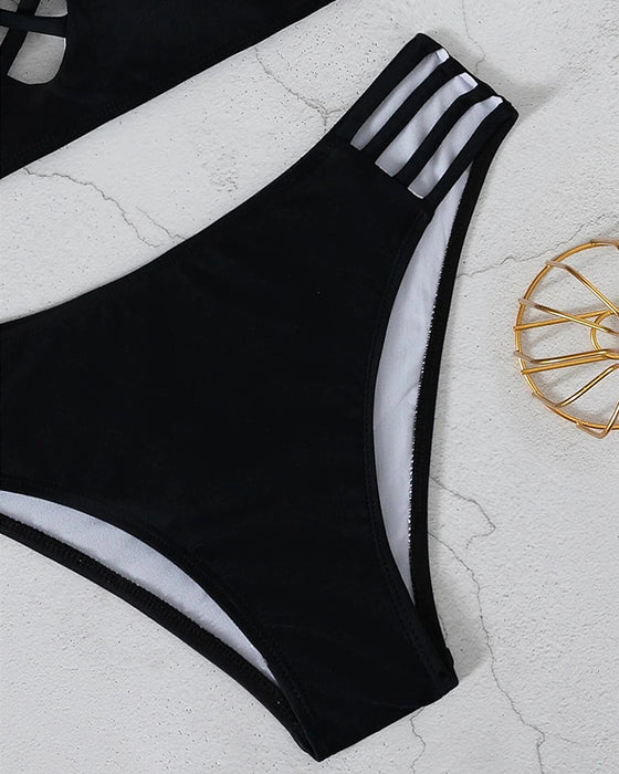 Sexig ihålig bikini för damer