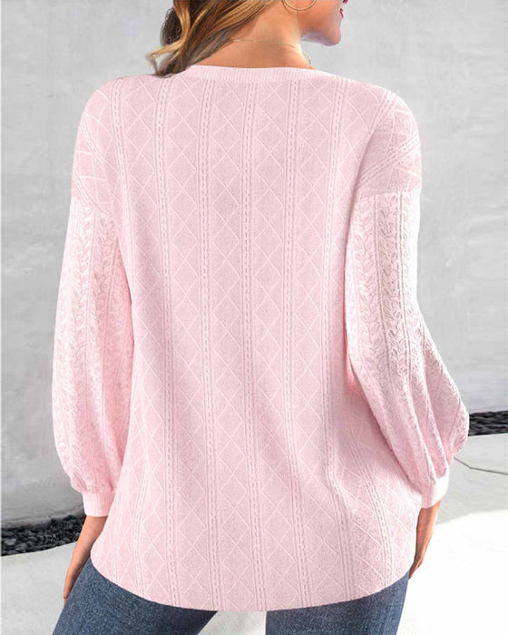 Enkel enfärgad tröja med knappar