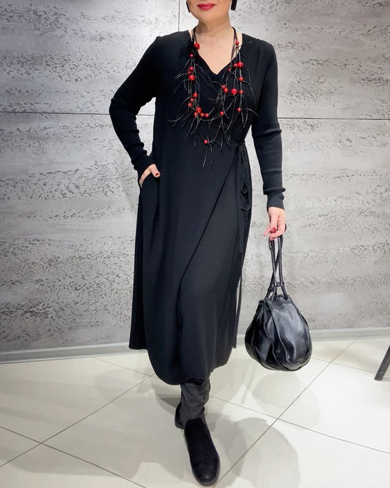 Enfärgad Klänningar med knytband