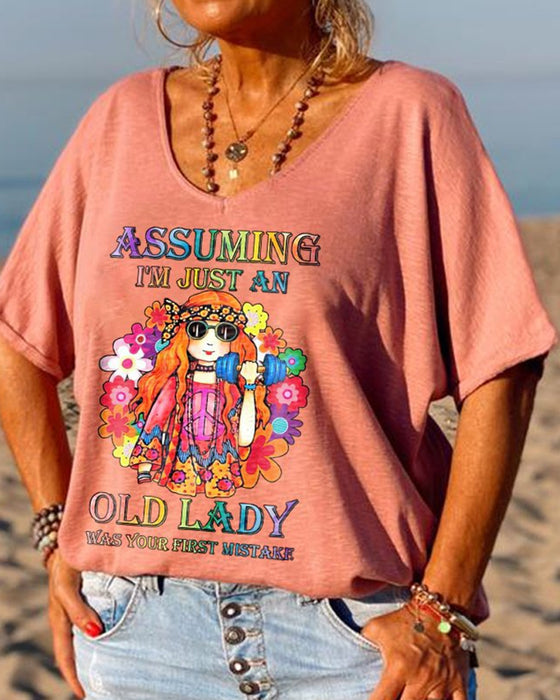 V-ringad kortärmad t-shirt