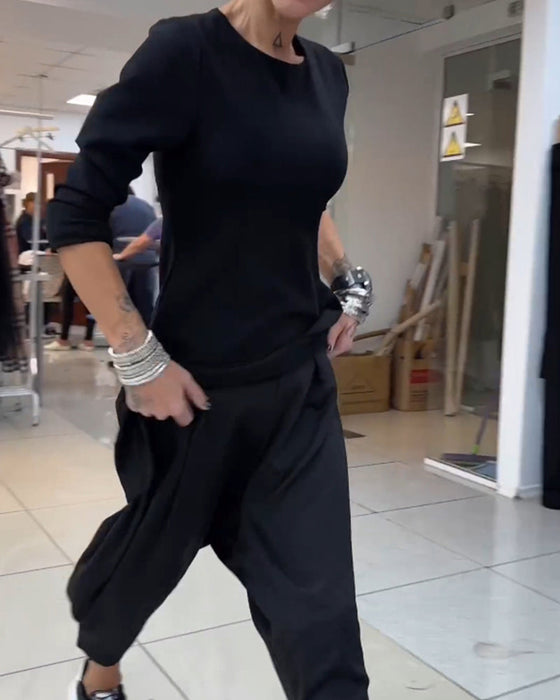 Mellanlång Tröja med rund hals