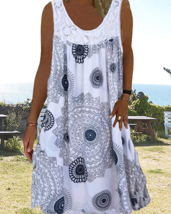 O-ringad ärmlös sommarklänning