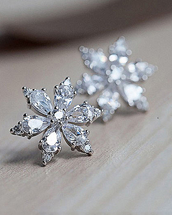 Snöflinga blomma zirkon örhängen