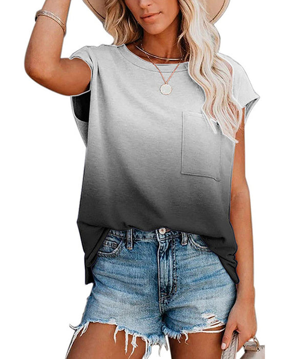 Gradient off-the-shoulder t-shirt