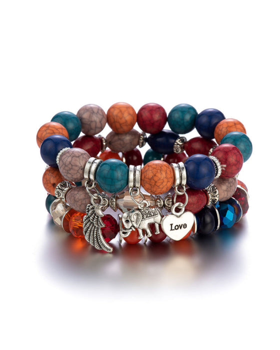 Boho elefanthängsarmband