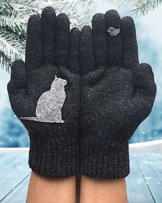 Bomullshandskar med en katt