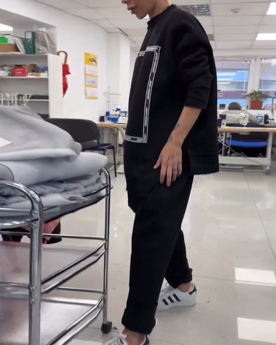 Avslappnad Moderiktig Lös Och Bekväm Kostym