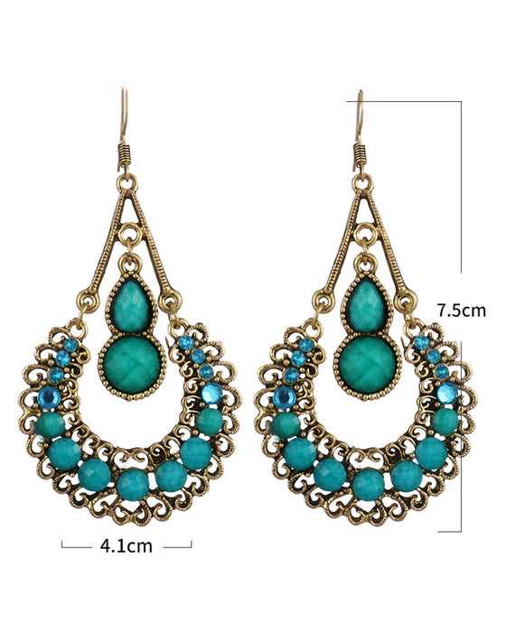 Utskurna Långa Droppformade Örhängen