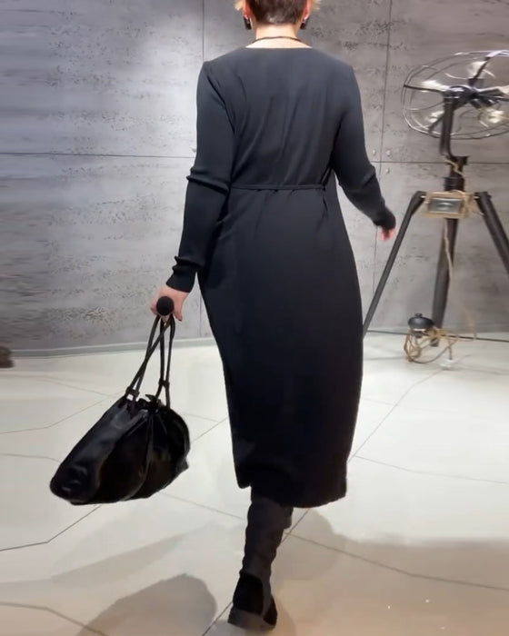 Enfärgad Klänningar med knytband