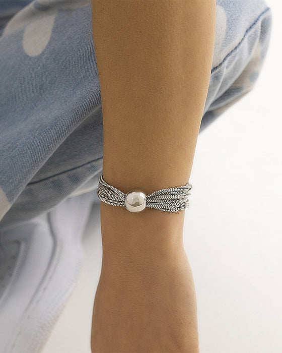 Stapelbart geometriskt halsband/armband med kedja i lager