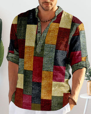 Halvärmad skjorta med färgblock