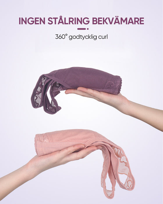 Trådlös bh med spets främre spännet