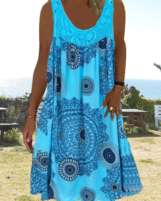 O-ringad ärmlös sommarklänning