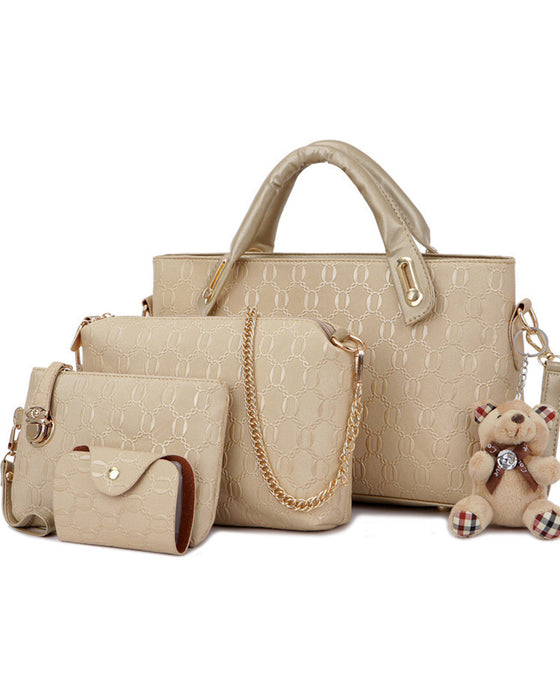 Handväska med fyra delar set