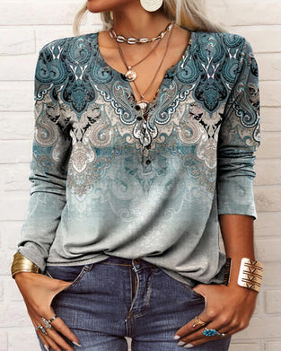 Paisley Långärmad Topp