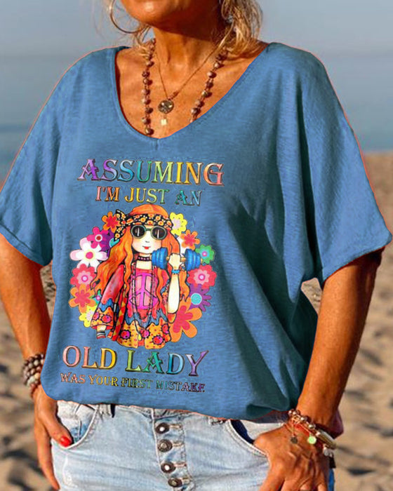 V-ringad kortärmad t-shirt