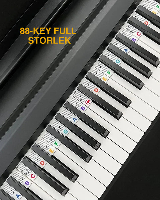 Avtagbara pianoklaviaturnotetiketter