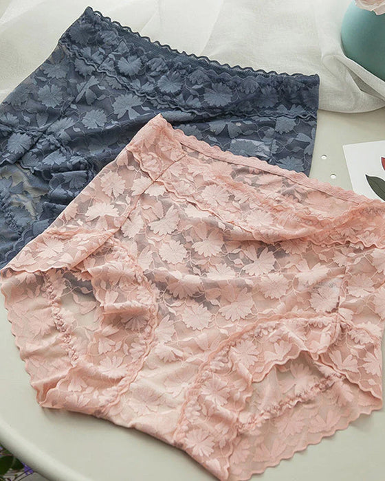 Damtrosa i Spets med Hög Midja