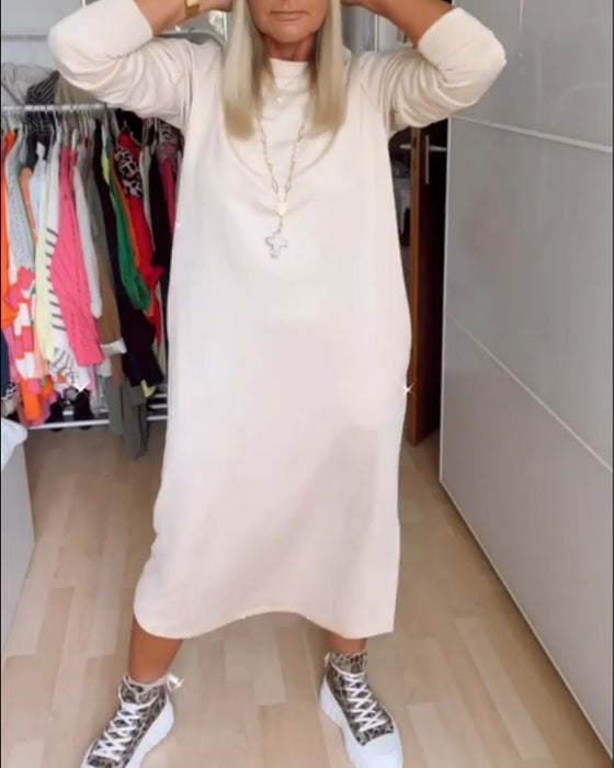 Avslappnad Klänning med rund hals