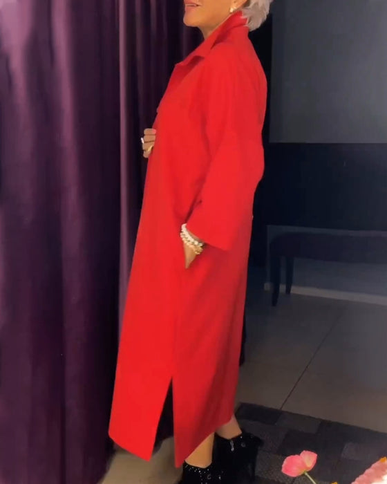 Klänning med avslappnad passform och skjortkrage