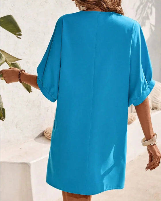 Sportig enfärgad rak klänning