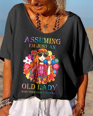 V-ringad kortärmad t-shirt