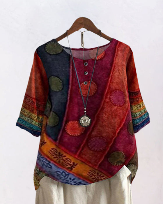 Avslappnad topp med halv ärm