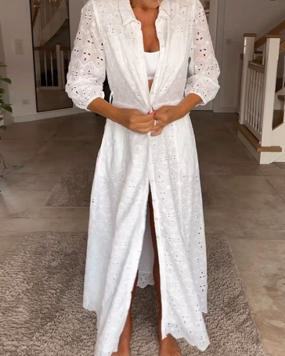 Chic 3/4-ärm midiklänning