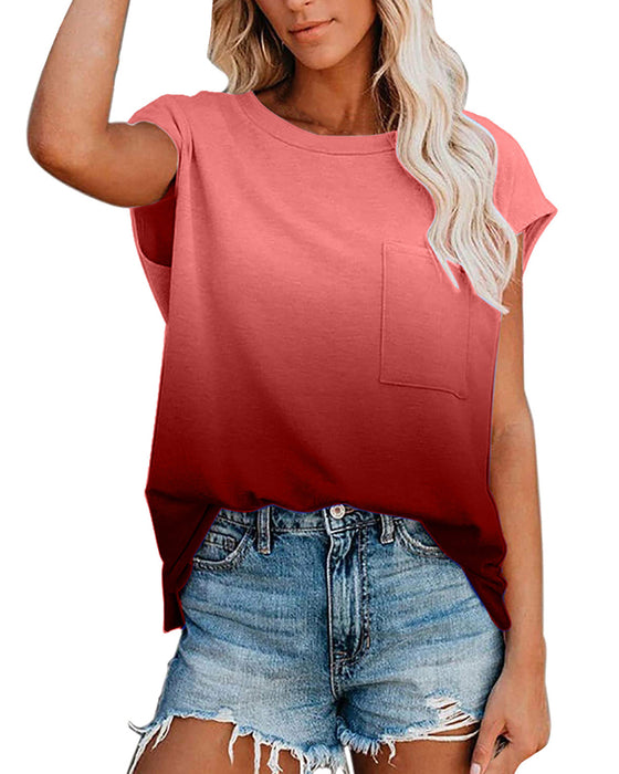 Gradient off-the-shoulder t-shirt