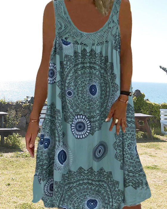 O-ringad ärmlös sommarklänning