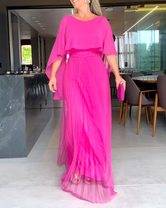 A-formad maxiklänning med rund halsringning