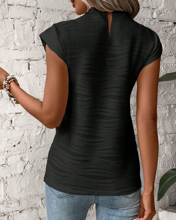 Halv turtleneck solida blusar för kvinnor