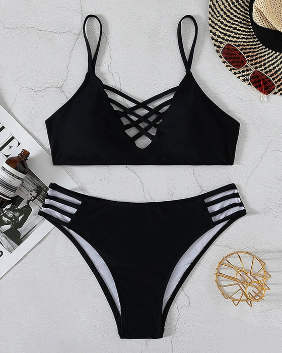 Sexig ihålig bikini för damer