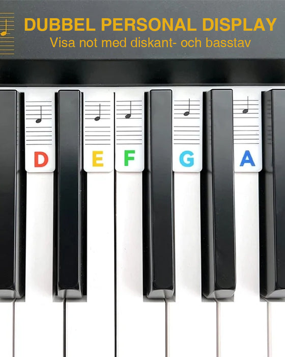 Avtagbara pianoklaviaturnotetiketter