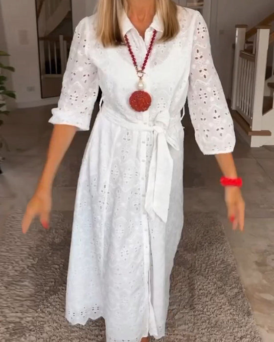 Chic 3/4-ärm midiklänning