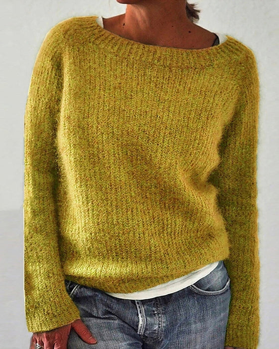 Crew Neck långärmad enfärgad tröja