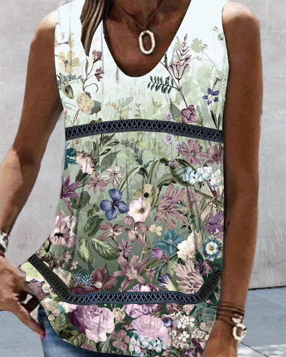 Blommigt och paisleytryck linne