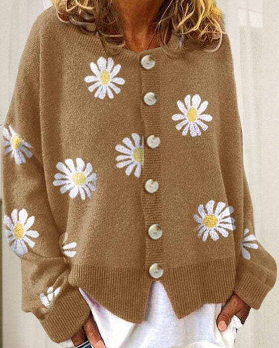 Lös daisy knit cardigan
