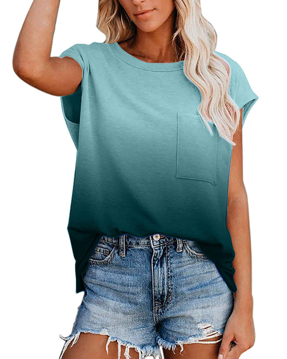 Gradient off-the-shoulder t-shirt