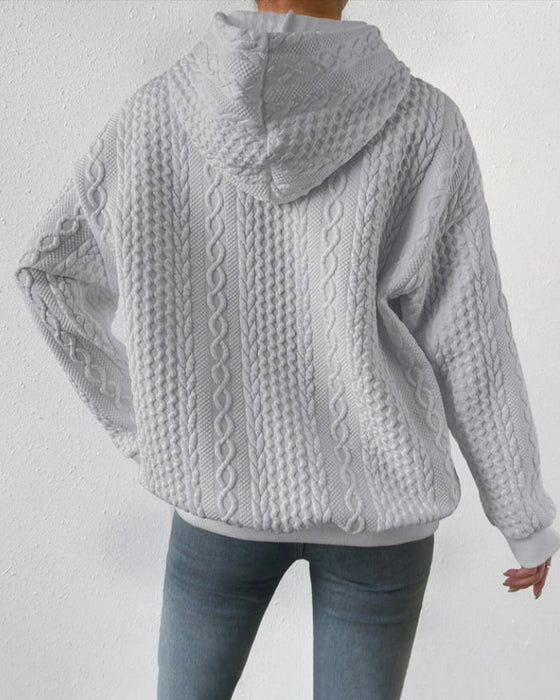 Avslappnad enfärgad hoodie