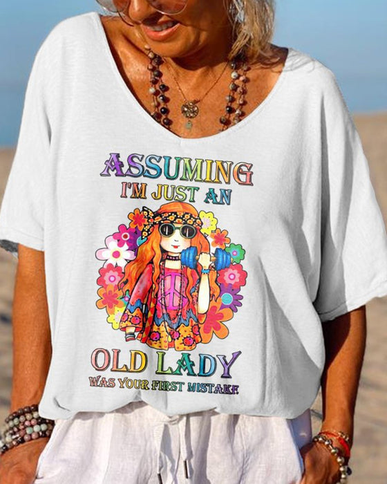 V-ringad kortärmad t-shirt