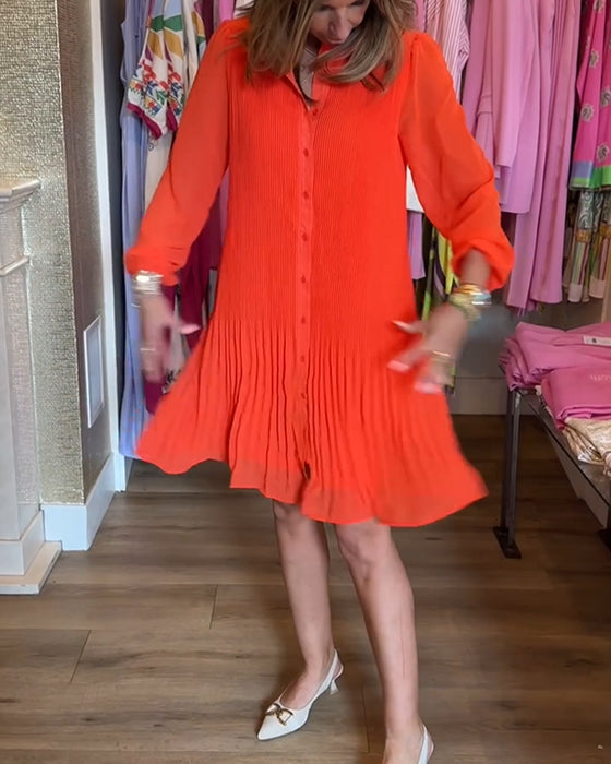 Kvinnors solid patchwork-veckad klänning