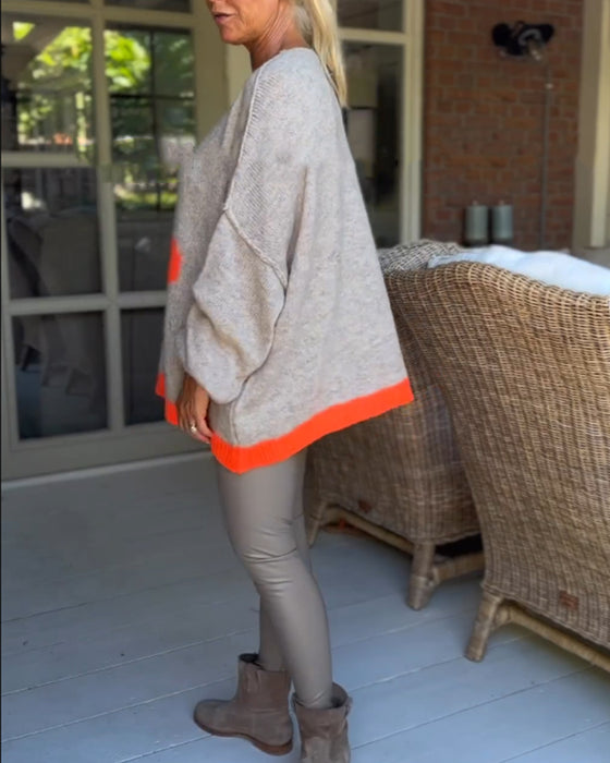 Blommönster v-ringad tröja