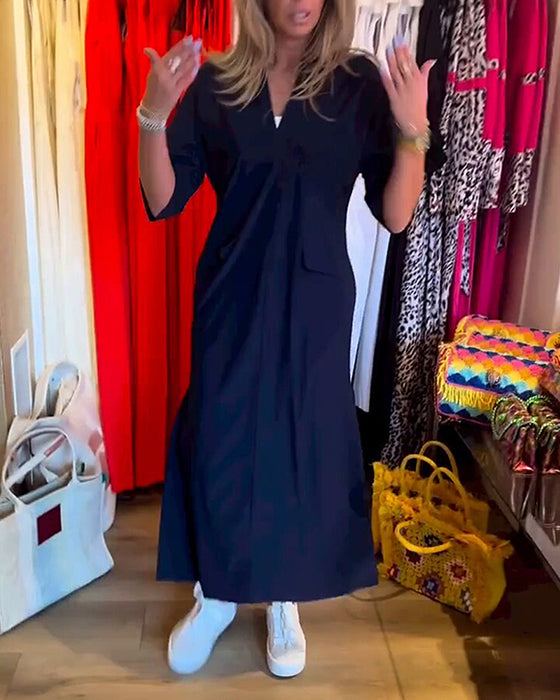 Fickklänning med v-ringning