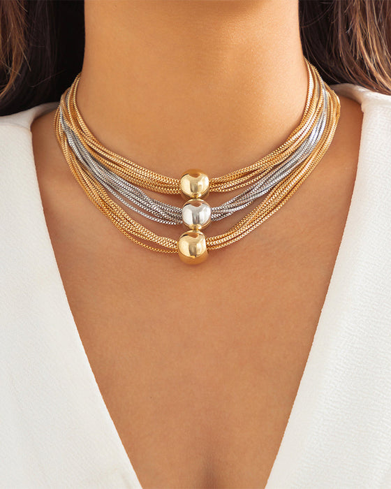 Stapelbart geometriskt halsband/armband med kedja i lager