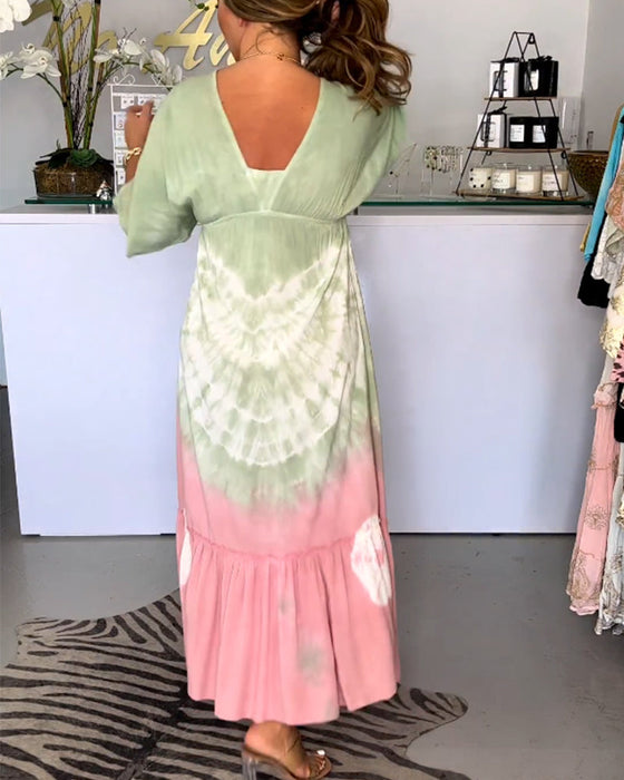 V-ringad klänning med gradienttryck