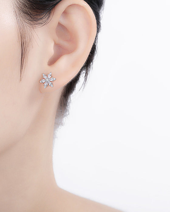 Snöflinga blomma zirkon örhängen