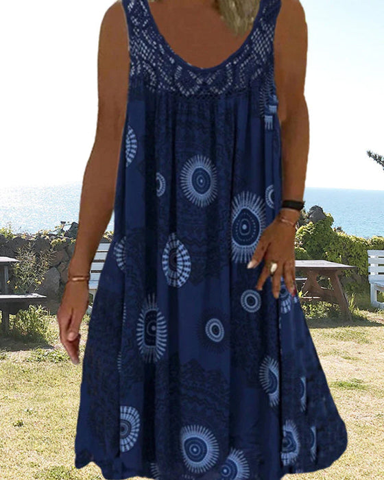 O-ringad ärmlös sommarklänning